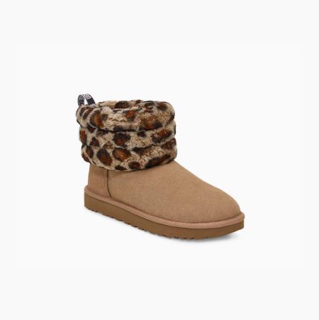 UGG Fluff Mini Quilted Leopard - Boots Dame - Brune (NO-Z786)